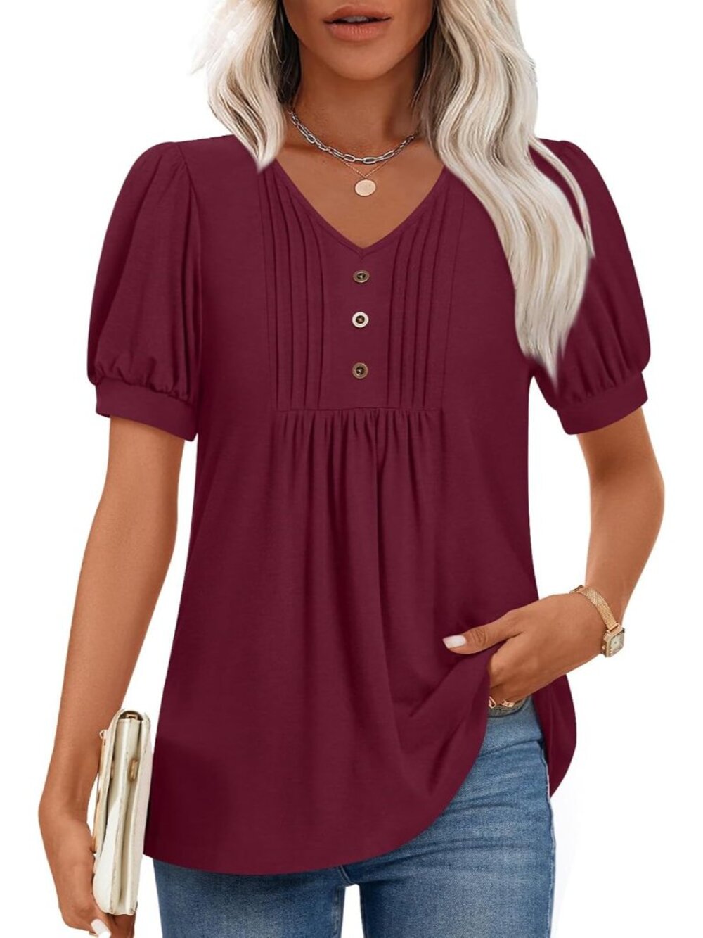 Women's Summer Tunic Tops Casual Dressy Blouses Short Sleeve Shirts M-4XL